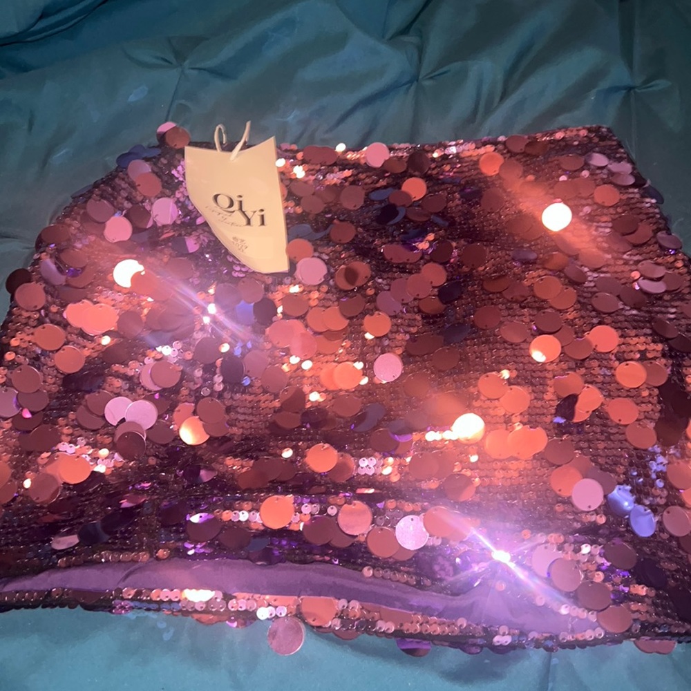 Purple sequin skirt